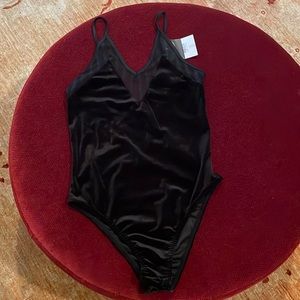 TOPSHOP Velour bodysuit NWT